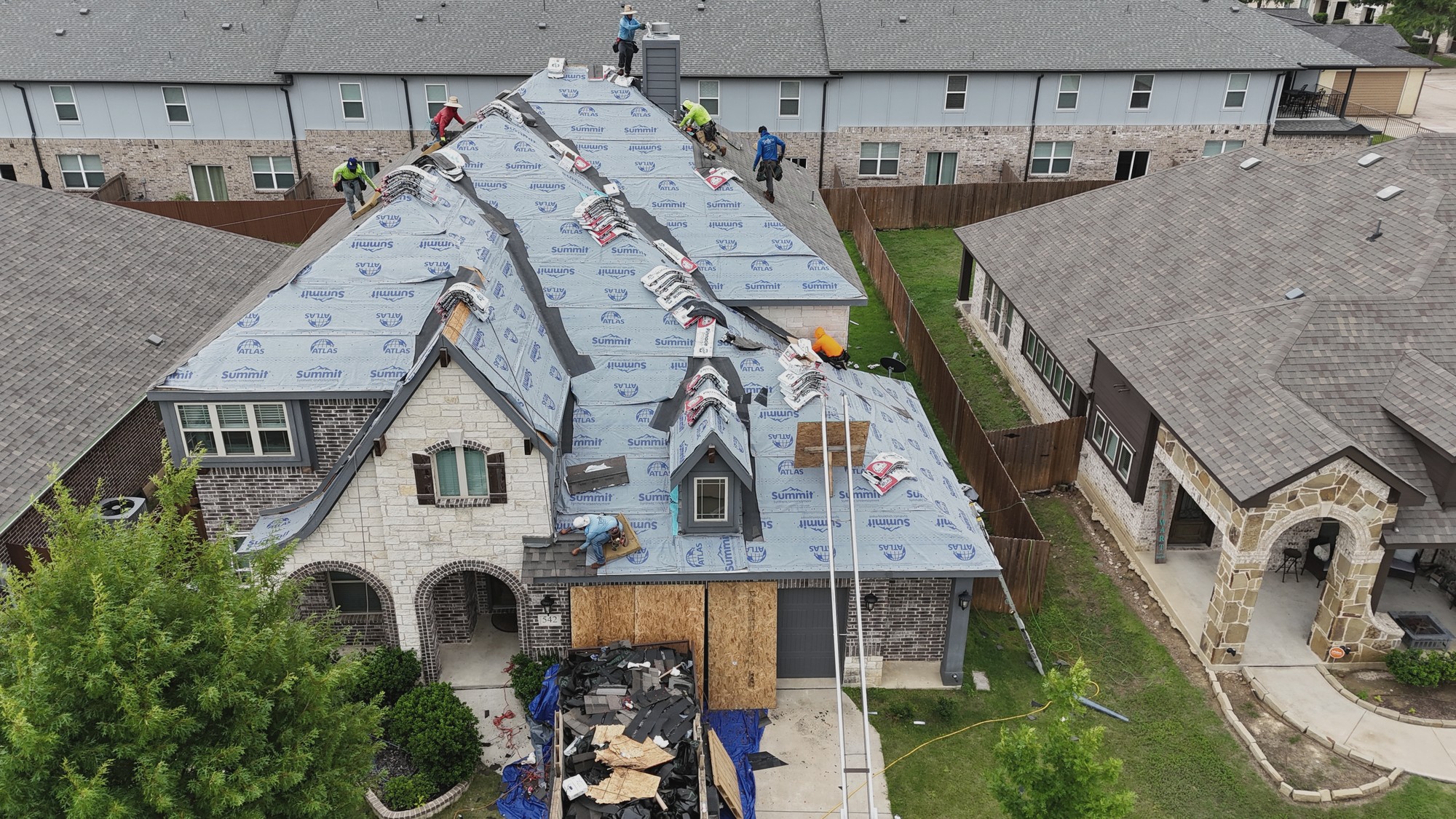 Roof mid-replacement